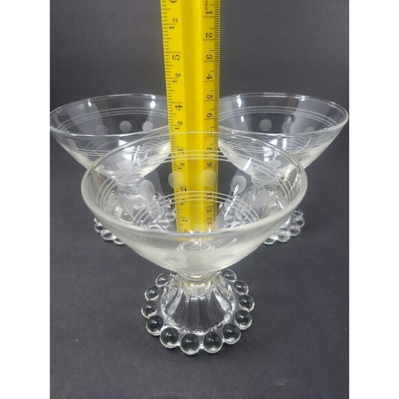 Anchor Hocking Berwick Boopie Champagne Sherbet Footed Etched Design Vintage MCM - Picture 14 of 16